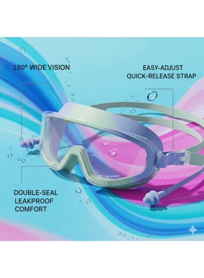 diu toyz swimming goggles and cap set set for kids (Premium Blue) - Image 1